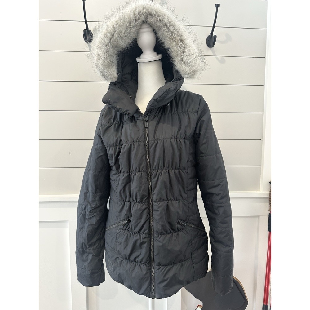 Columbia Thermal‎ Cool Black Parka Size Small W Fur Hood